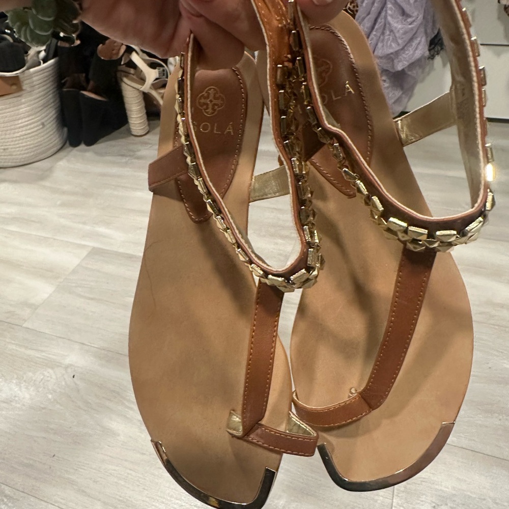 Lola Tan and Gold Women's Sandals